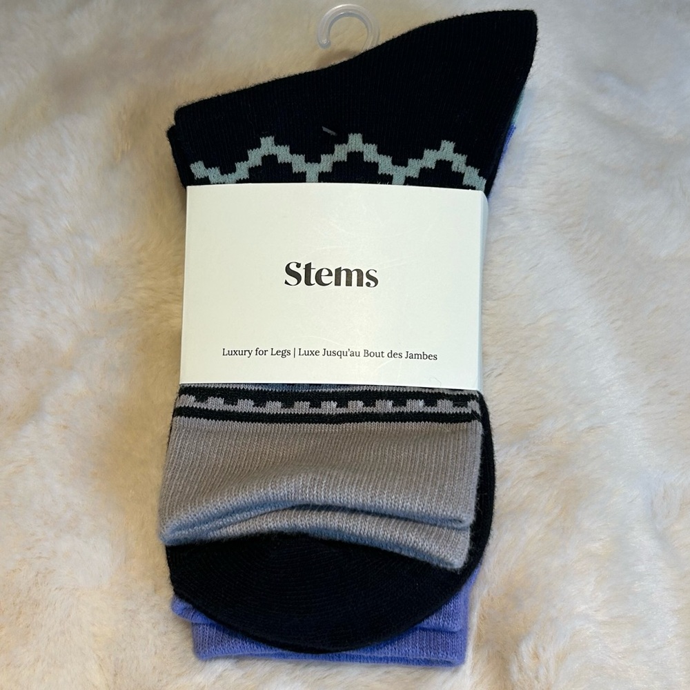 Stems Wool Blend 2 Pack Crew Socks Winter Star